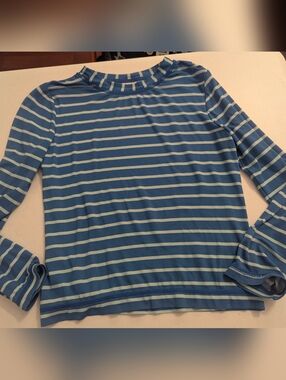 Hanna Andersson Blue and Light Blue Striped Rash Guard